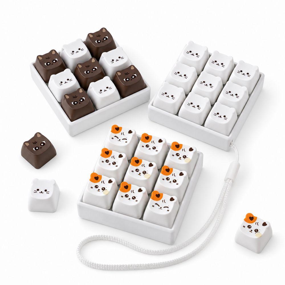Cartoon Keycaps Keycap Keychain Cat Pattern Pinch Toy Creatve Decompression Toy Students