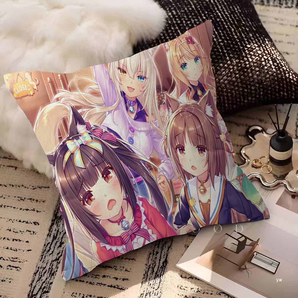 Мультяшная Nekopara Классическая Винтажная Персонализированная Наволочка Чехол от Пыли Спальня Детская Вечеринка Украшение Наволочка День Рождения Детский Подарок