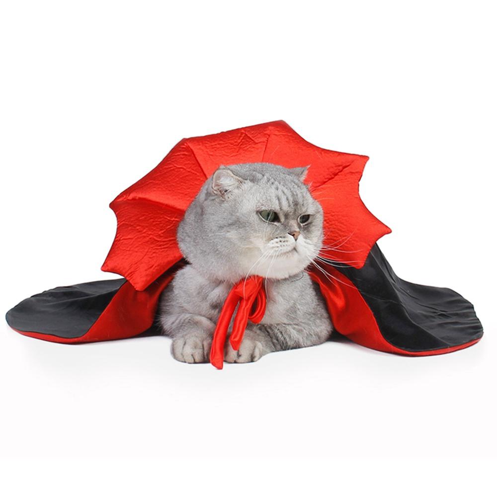 Halloween Cat Cosplay Costume Indoor Kitten Horn Cape House Party Puppy Stuff Holiday Pet Vampire Character Costumes Pets Cape