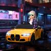 Electric Kids Car BMW M4, Sound & Light, 3-5 km/h, incl. Remote Control, for 3-5 Years, Yellow