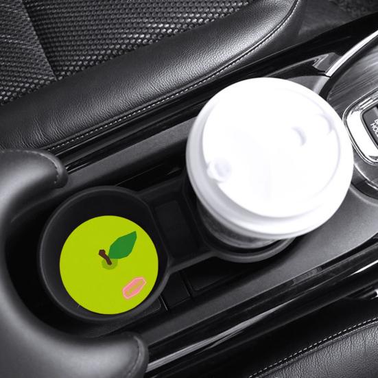 Car Water Coaster 2.36inch Universal Non-Slip Coaster Car Cup Holder Coaster Double-Sided Fruit Design