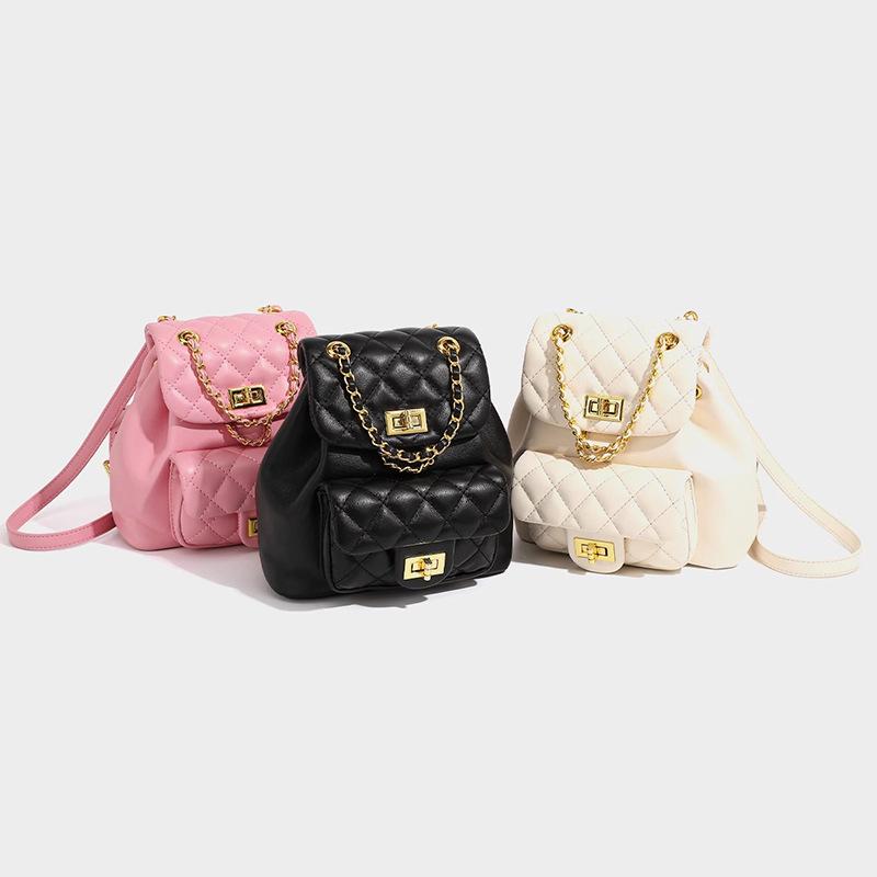 Xiaoxiangfeng Цепь Новый Нишевый Рюкзак Женская Сумка Алмазная Сетка Многофункциональный и Стильный Универсальный Одноплечевой Дорожный Рюкзак