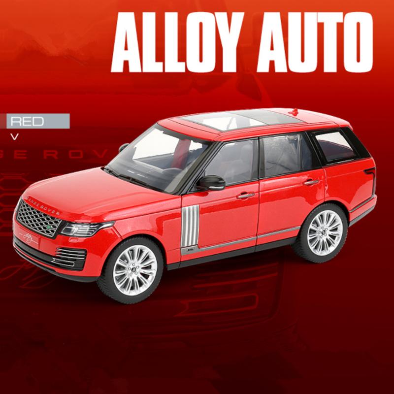 1/18 Range Rover Sports Металлическая модель автомобиля Литье под давлением Металлическая игрушка Внедорожники Модель автомобиля Имитация звука и света Подарки для детей
