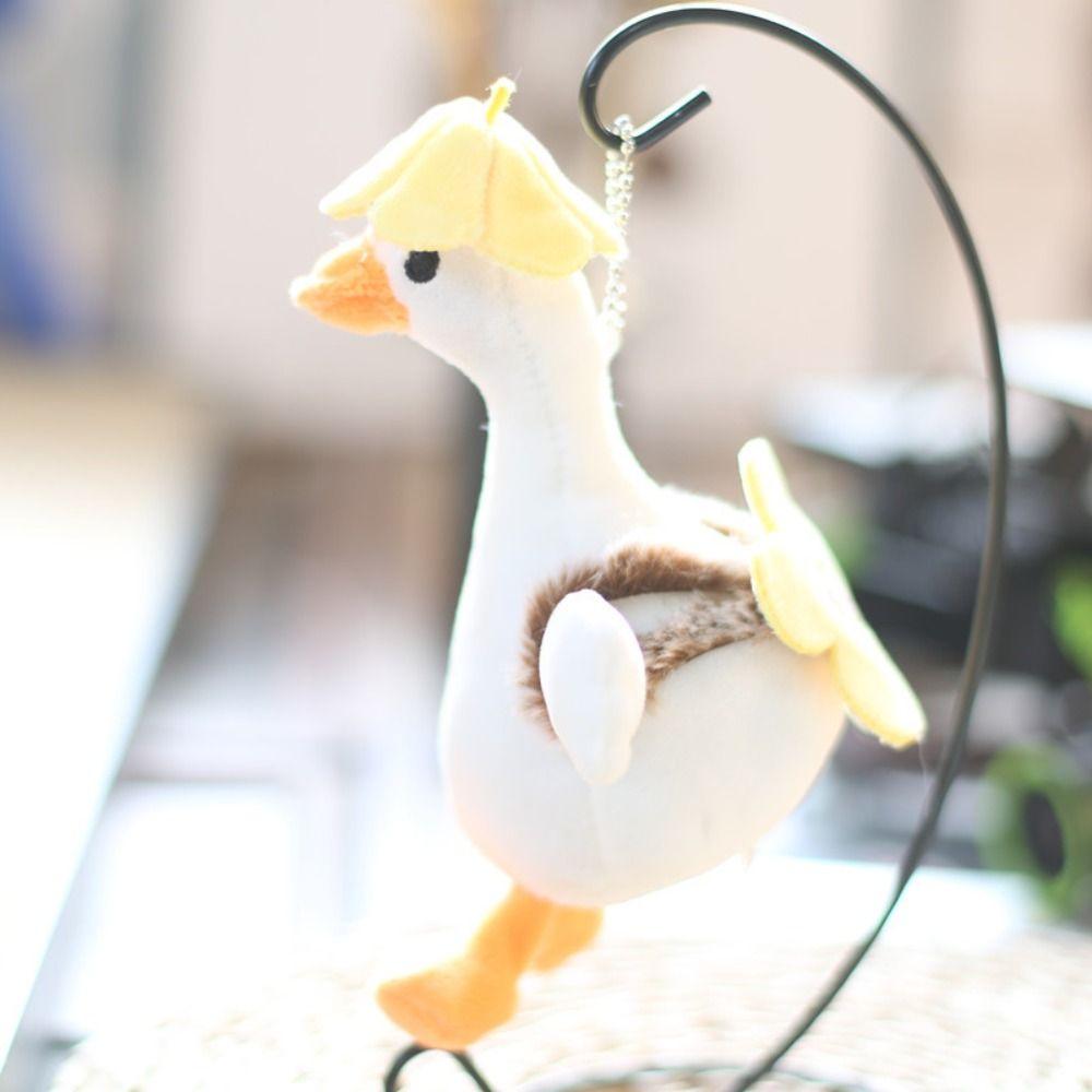 Подвески на рюкзак плюшевая подвеска в виде животного, цветок, мультяшная плюшевая кукла, большой белый гусь, брелок для ключей для женщин