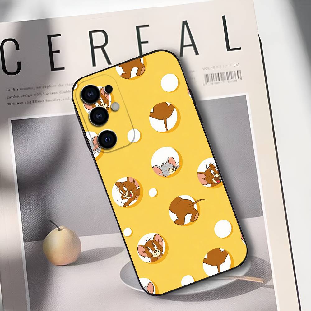 Cartoon T-Toms And J-Jerrys Phone Case For Samsung S25,S24,S21,S22,S23,S30,Ultra,S20,Plus,Soft Silicone Black Cover