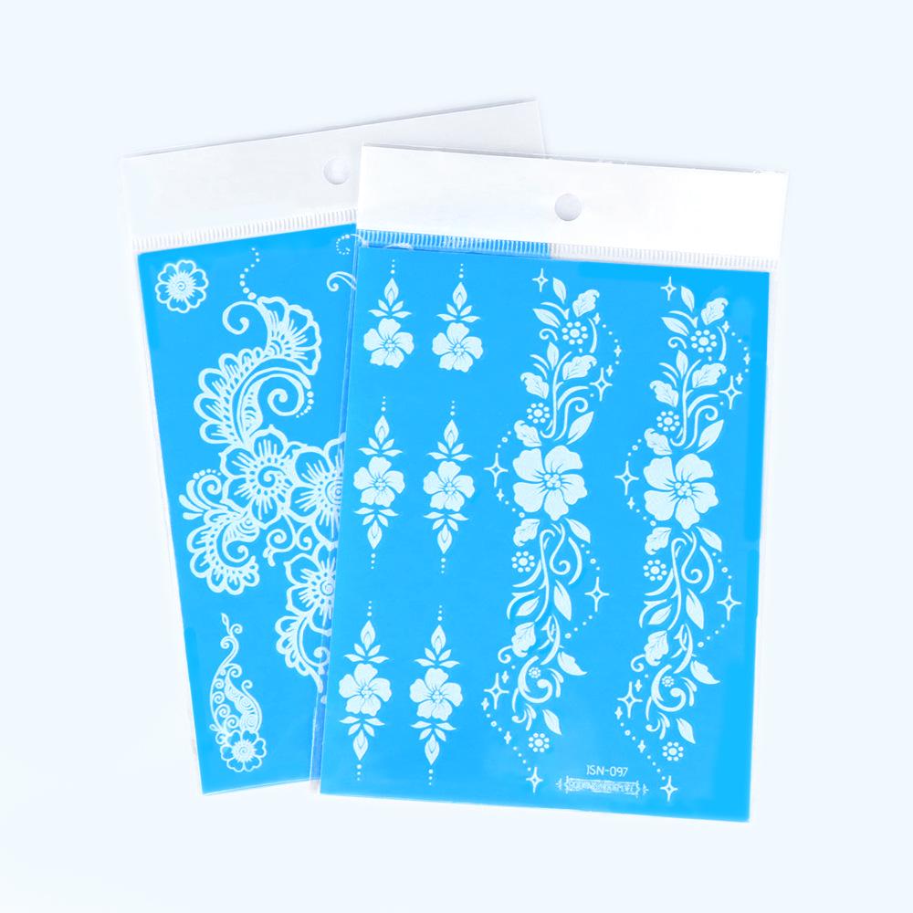 Rikaron Luminous White Henna Mandala & Butterfly Tattoo Stickers - Waterproof.