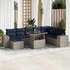 VidaXL Garden Lounge Set with Cushions 9 Pcs Grey Braided Resin Acacia 3326852