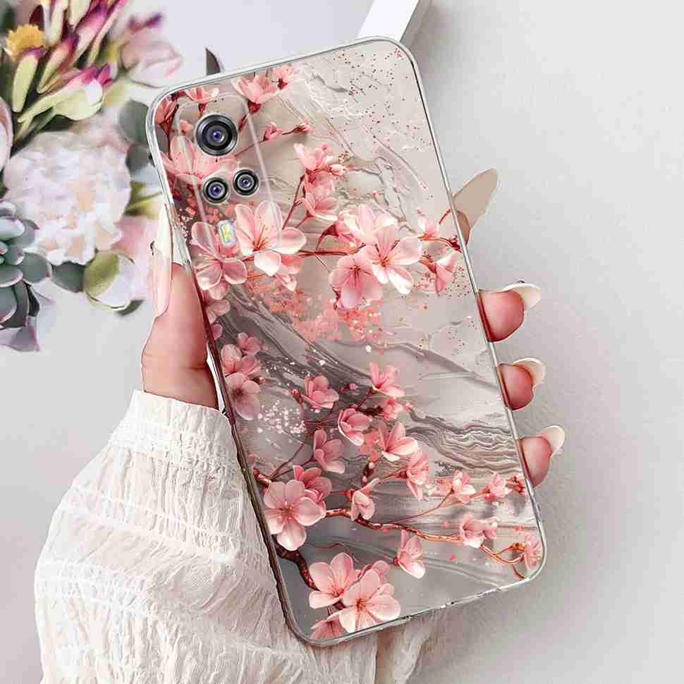 For vivo Y51 V2030 Case Cute Cat Butterfly TPU Soft Silicone Shockproof Cover For Vivo Y51 VIVOY51 6.58" Flowers Phone Cases