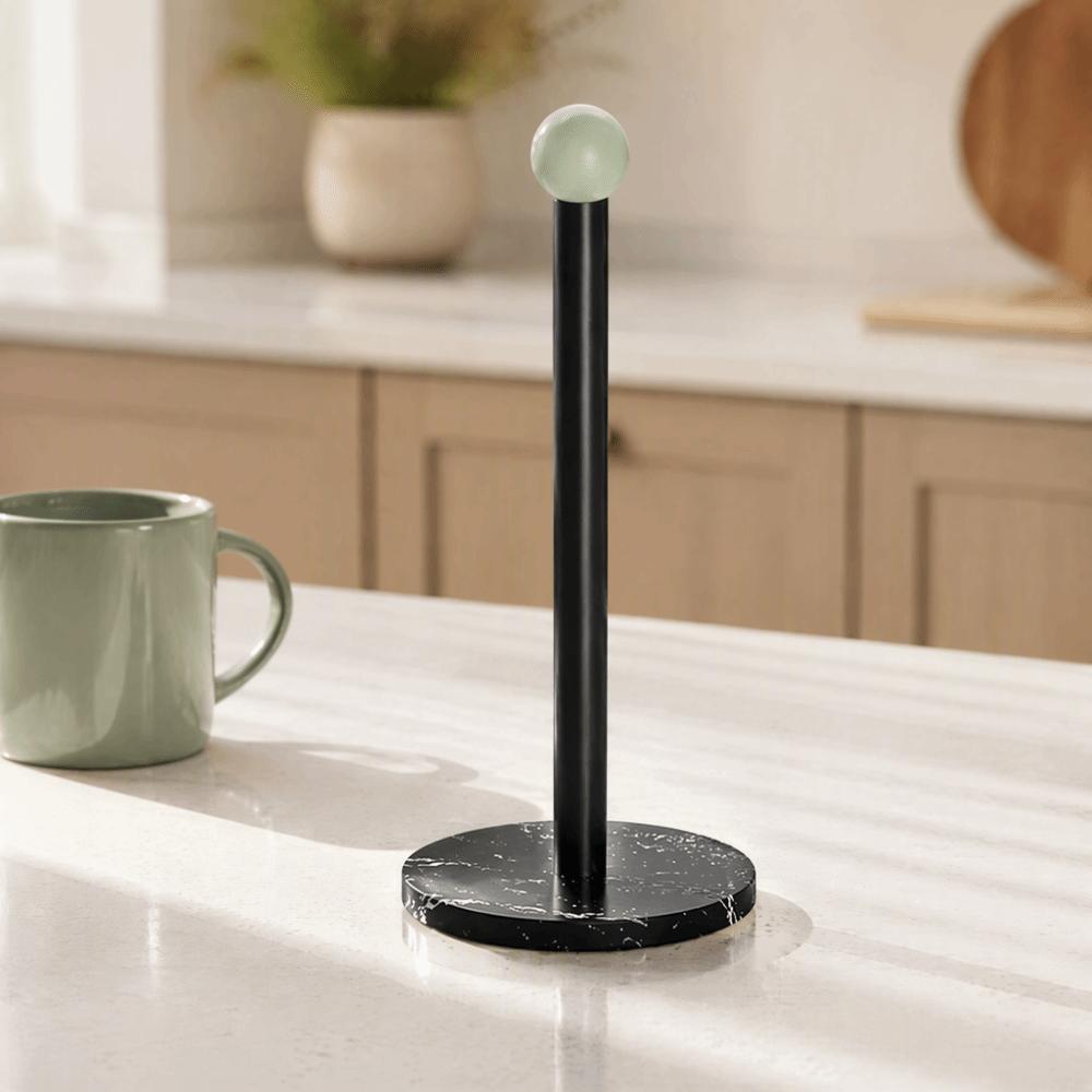 Iron Marble Paper Towel Holder Weighted Base Standing Paper Towel Rack Kitchen Countertop