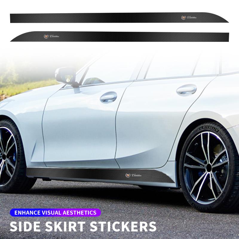2Pcs Car Door Side Stripes Skirt Sticker Body Vinyl Decal Car Styling For Cadillac Escalade CTS ATS SRX STS XT5 XT4 XT6 XTS CT4