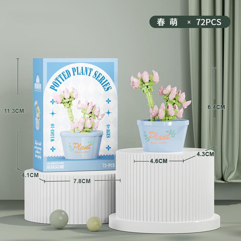 Мини Конструктор Букет Цветов Набор Цветов 3D DIY Креативные Растения Микро Кирпичики для Домашнего Декора Подарок для Девочки Взрослых Детей