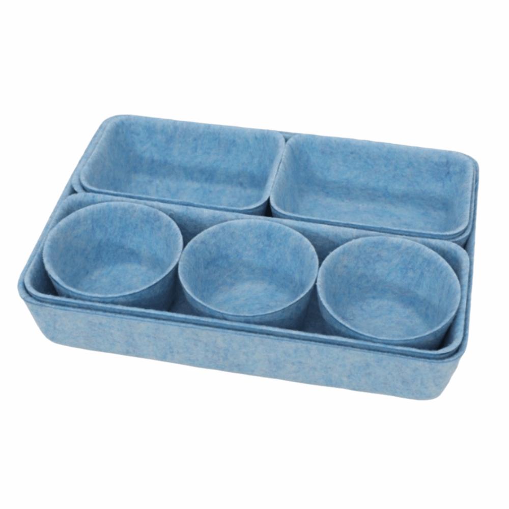 8Pcs/Set Space-Saving Felt Storage Box Set Seamless Desktop Sundries Box Closet Organizer