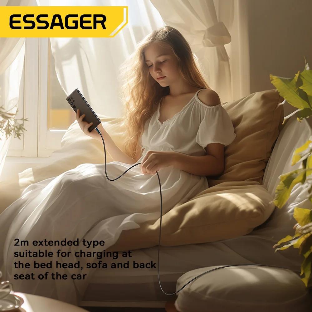 Essager USB C To USB Type C Cable 240W 5A PD 3.1 Fast Charging Charger Digital Cable For iPhone 15 Laptop MacBook Pro Xiaomi