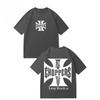 Двусторонняя футболка West Coast Choppers с логотипом Железного Креста, унисекс, байкерская уличная футболка, повседневный топ с коротким рукавом, 100% хлопок