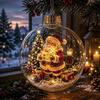 Christmas ball ornament with lights holiday home pendant ornament gift Christmas ball Santa Claus model