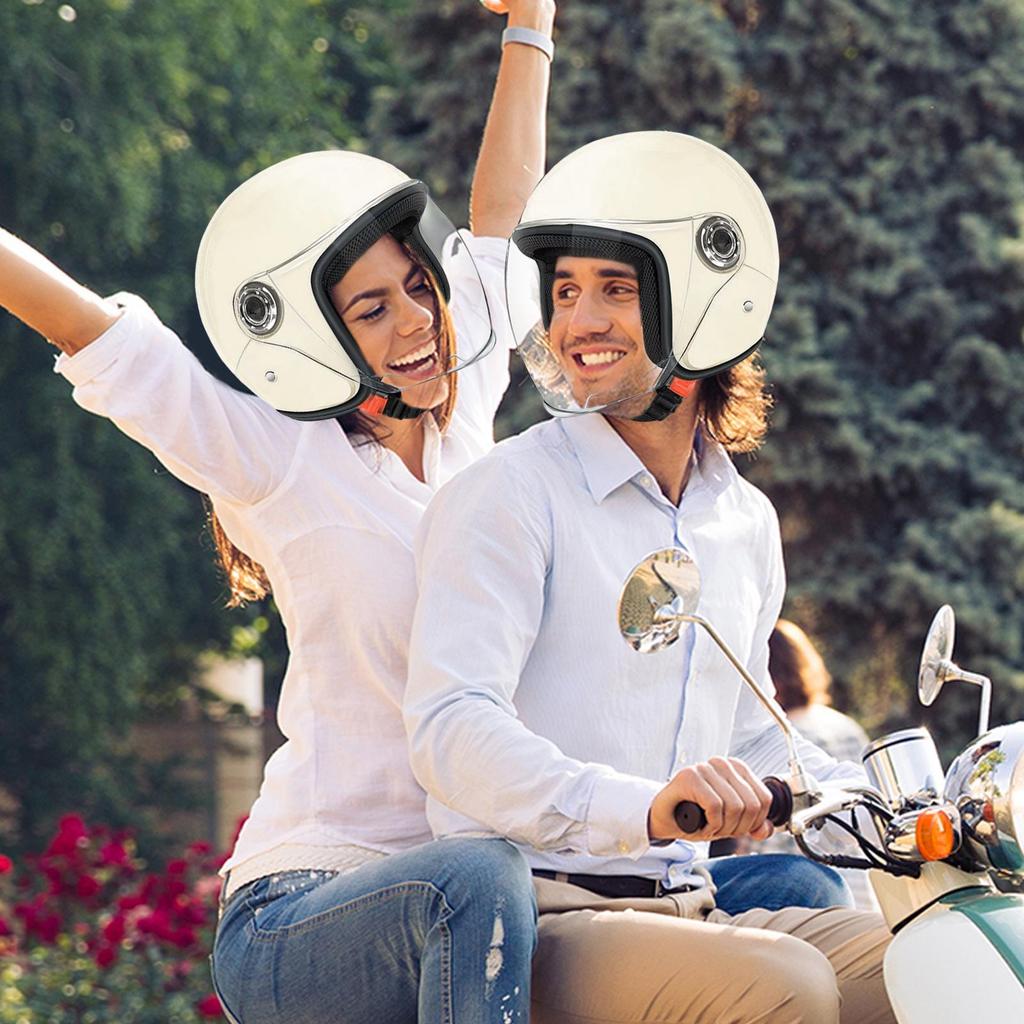 Lightweight Motorcycle Helmet Half Face Moped Helmet Protective Gear With Visor For Women Men Adventure Outdoor Riding Scooter
