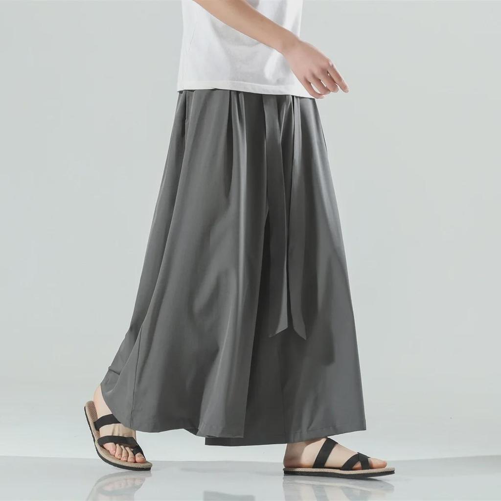 Men's Retro Chinese Style Wide-Leg Lantern Pants - Plus Size & Loose Fit