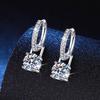 S925 Sterling Silver Earrings with 2 Carat D Color Moissanite Studs & Convertible Pendants