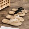 Summer New Imitation Hemp Rope Travel Hemp Bottom Women's Sandals Wear Flip-flops Women's Beach Flat Bottom Pinch Slippers