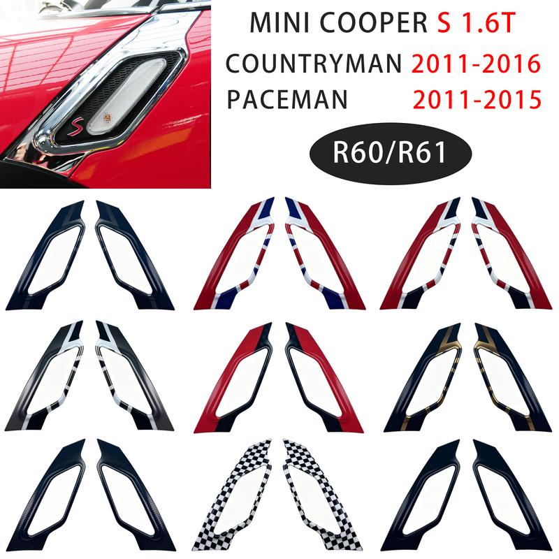 Car Fender Turn Signal Light Covers Stickers For MINI Cooper Countrman R60/Paceman R61 2011-2016 Exterior Auto Accessories