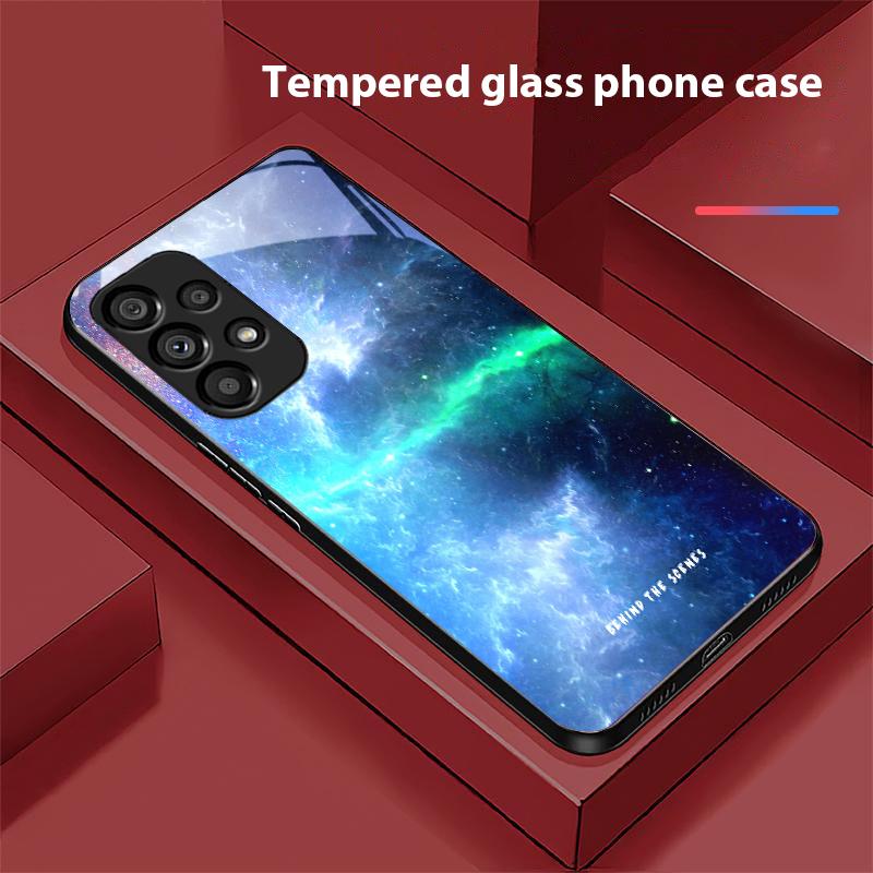 Бонусные космические пейзажи для Samsung Galaxy S10 S20 Plus S21 FE S22 S23 S24 FE S25 Ultra Черный Чехол для телефона из закаленного стекла Твердая оболочка