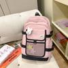 Women's Color Block Schoolbag Junior High School Students Large Capacity Backpack