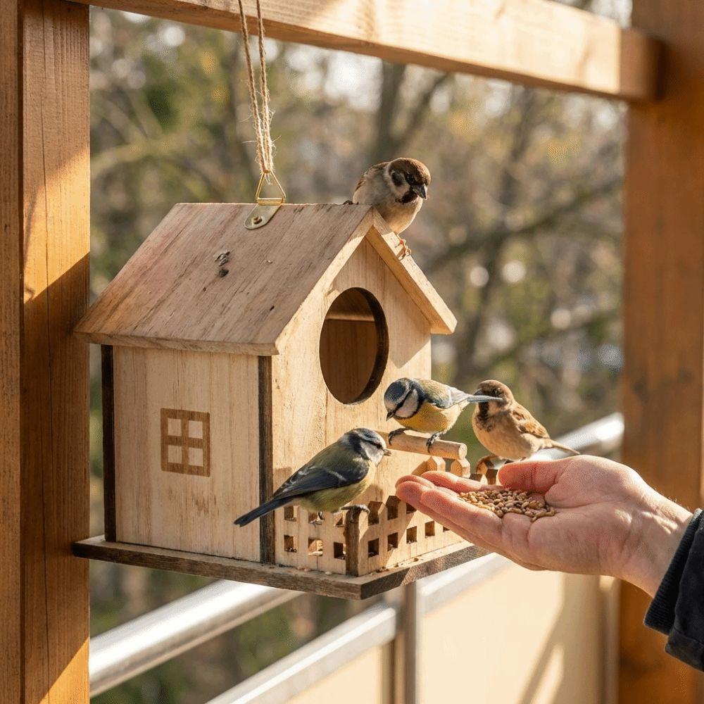 Parrot Mating Box Wood Bird House Bird Cage Bird Feeder House Bird Nest  Garden Decoration
