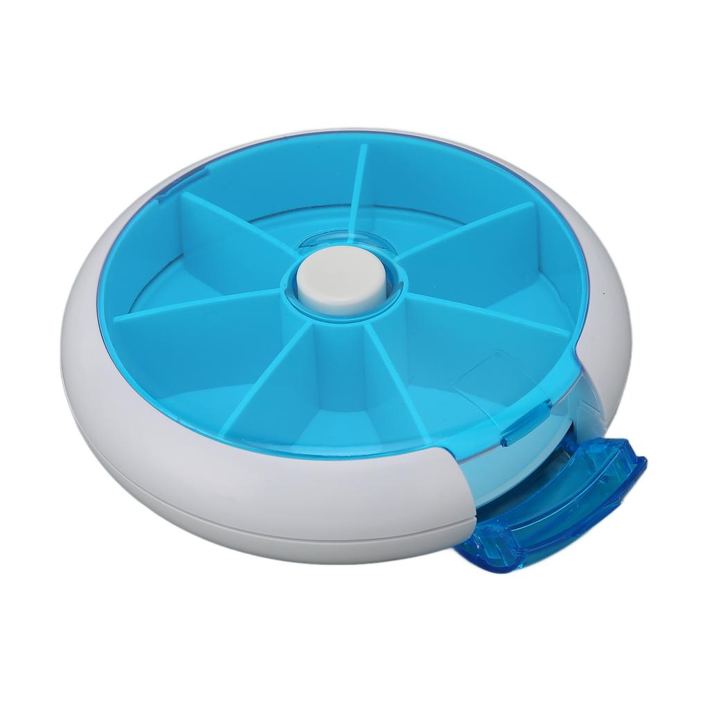 Rotating Weekly Pill Organizer Travel Round 7 Day Medicine Case Supplements for Vitamins Fish Oil