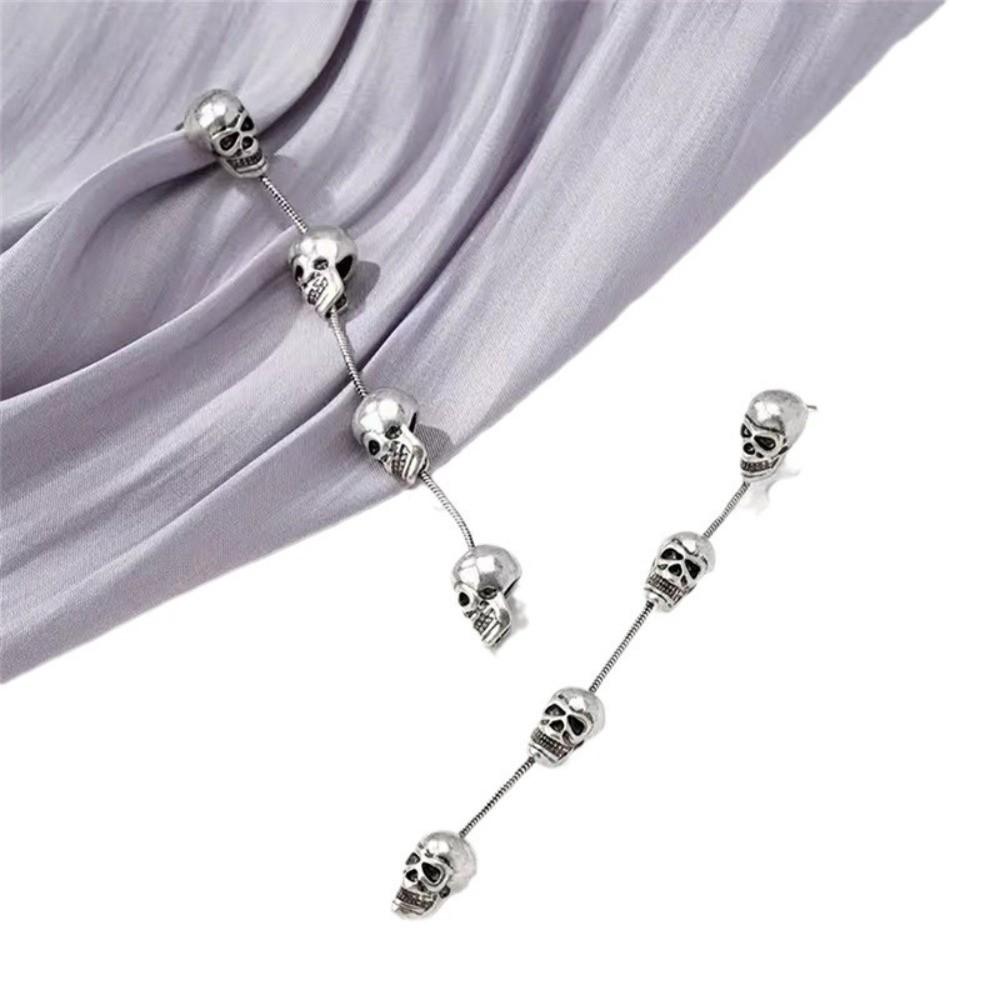 Skeleton Ghost Ear Studs Metal Skull Dangle Earrings Retro Halloween Earrings  Gift