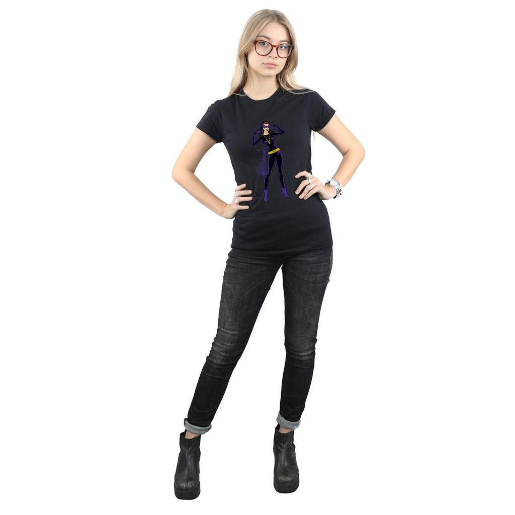 DC Comics Womens/Ladies Catwoman Happy Pose Cotton T-Shirt