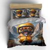 Pug Riding Yellow Scooter Artwork Bedding Duvet Cover Set  (1*Duvet Cover 2*Pillowcases, without duvet insert)