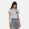 Moncler Логотип Деталь-пуговица Color Block Рубашка-поло с коротким рукавом Женские топы Белый 20938351600V8042034