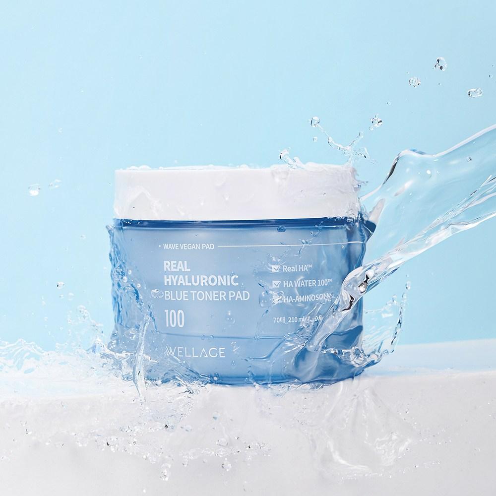 Wellage Real Hyaluronic Blue Toner Pad 210ml, 70 pieces, 1 piece