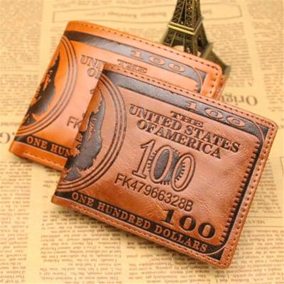 Мужские кошельки с рисунком в 100 долларов США, мужской кошелек из искусственной кожи с фотодержателем для карт, модный кошелек большой емкости