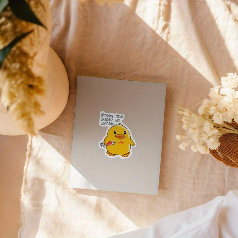 Duck - Peace Was Never an Option Die-Cut Sticker - White Background Laminated Waterproof Sticker, Funny Nurse Pun