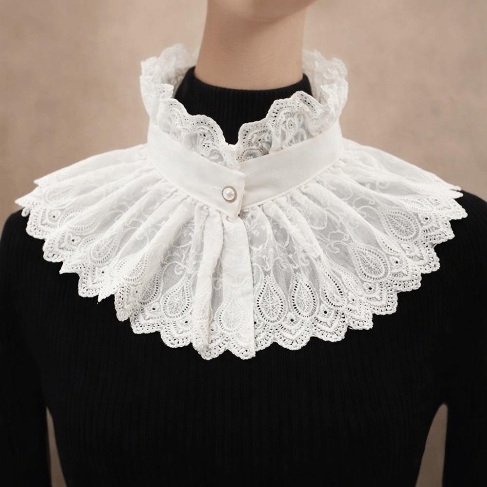 Hollow Embroidery Detachable Collar High Neck Embroidered Stand Collar Blouse Decoration
