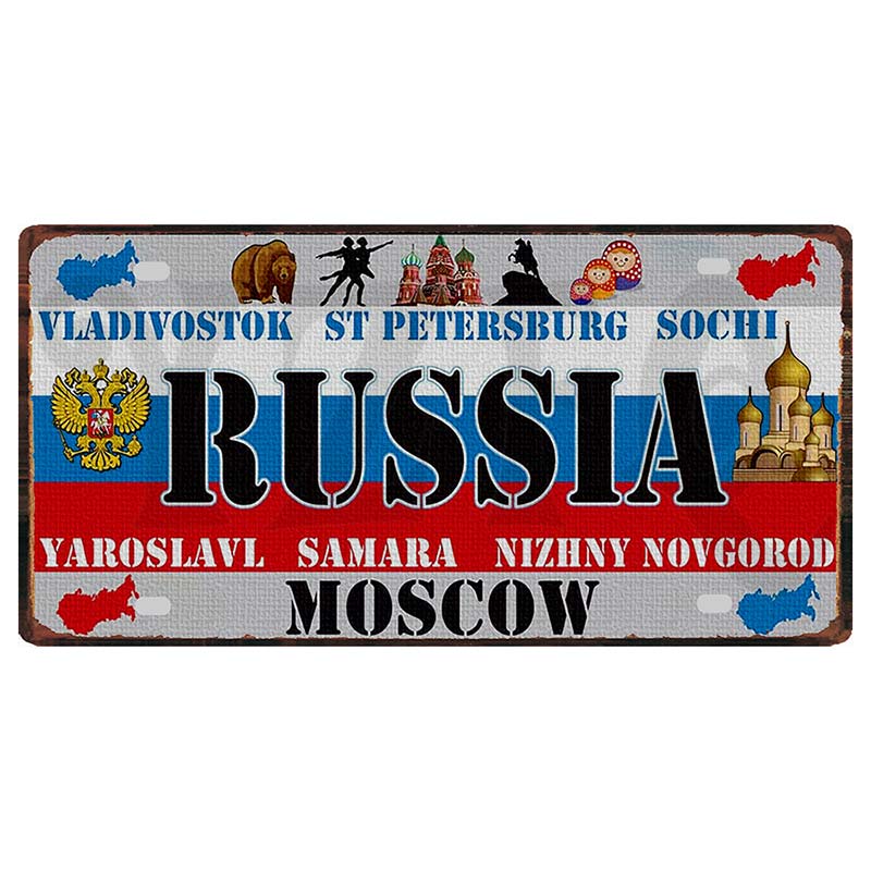 YZFQ Мексика Испания Металлическая жестяная табличка Колумбия США Постер Для стены Ресторан Бар Домашний декор 30x15см Настраиваемый DC-1512A