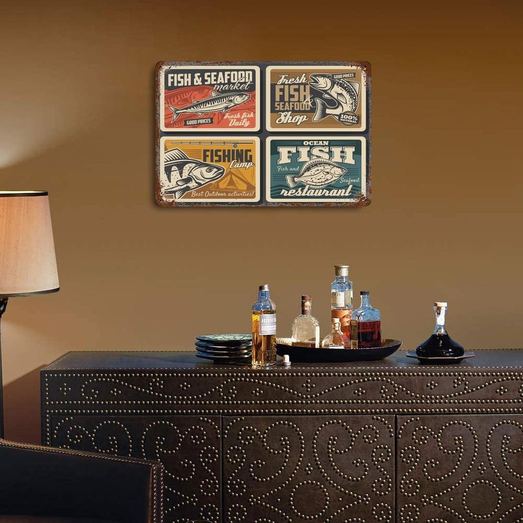 1-Pack Retro Styled Metal Wall Sign, 20×30cm and 30×40cm, Rusted Surface Decor for Living Room, Home Bar or Hallway