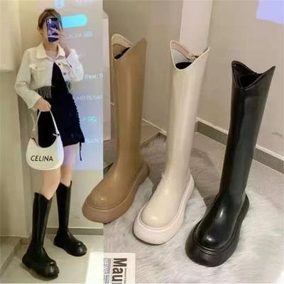 Увеличивающие рост и стройнящие ботинки Мартина женские ботинки 2025 новый модный тренд V-образные рыцарские ботинки популярные универсальные ботинки