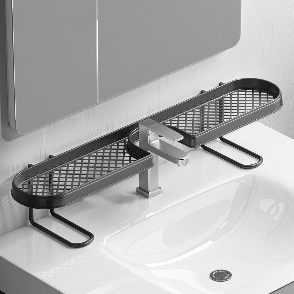 Water Drainage Faucet Storage Shelf Dual-grid Kitchen Organizer Rack Tap Drainage Holder Sink