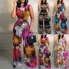 Ladies Casual Trousers Slim Printed Sleeveless Ladies High Waist Sleeveless Jumpsuit For Women