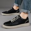 Men Shoes Genuine Leather Designer Fashion Brand Mens Sneakers Lace-up Black White Casual Shoes Men Skateboard Footwear