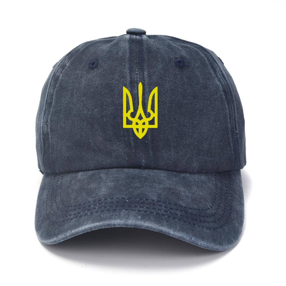 Новая Украина Стирка Хлопок Принт Ретро Унисекс Эмблема Популярная Бейсболка Для Активного Отдыха Регулируемая Шляпа-Козырек