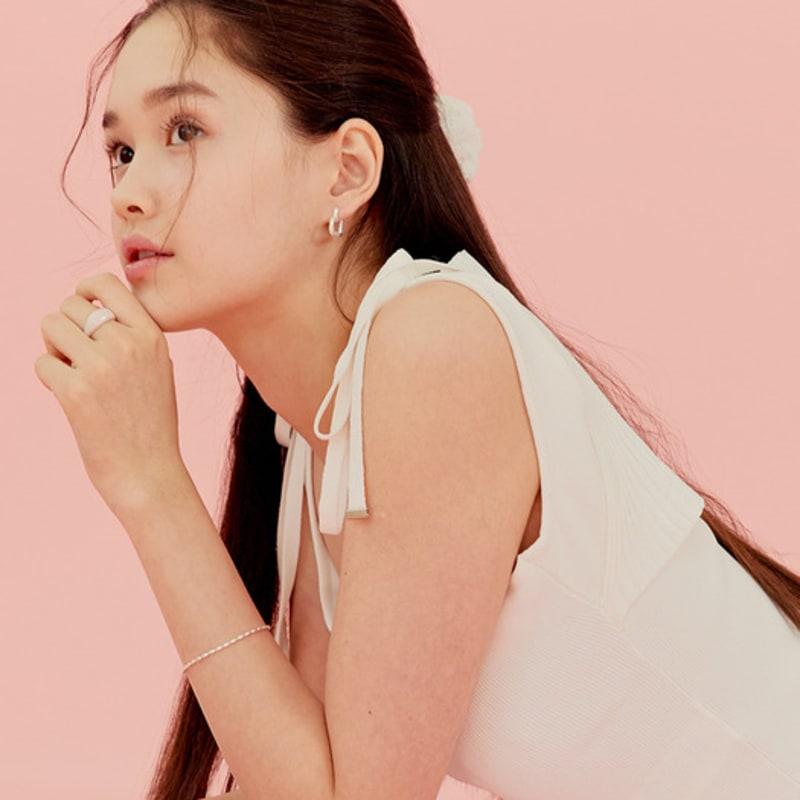 murmur [925silver]Twinkle heart hoop earrings