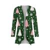 Women's Fashionable Loose-Fit Casual Cardigan With Christmas Print Mid-Length Coat