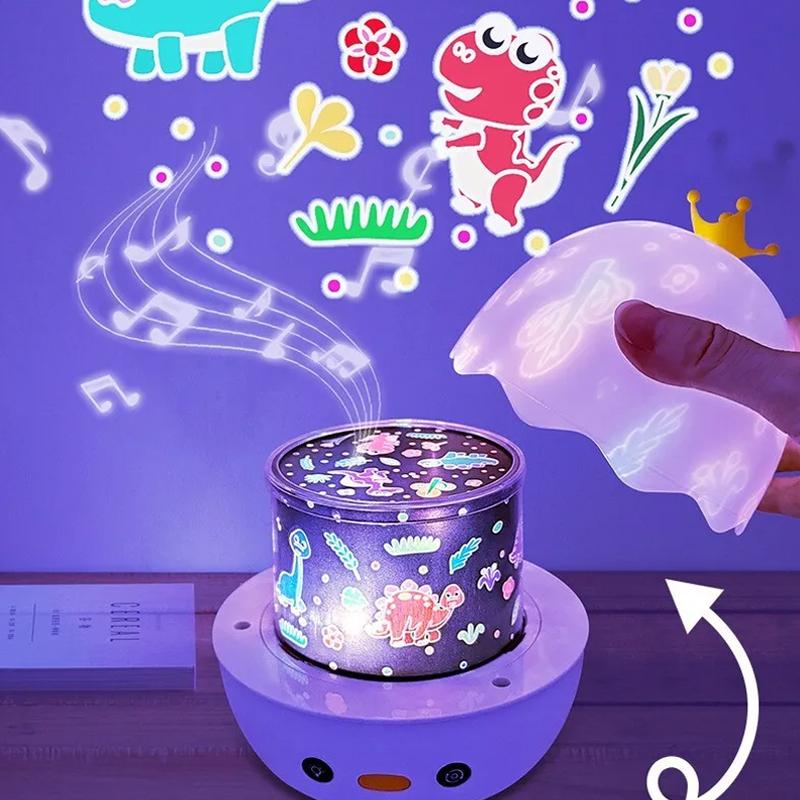 Starry Sky Projection Music Bluetooth Night Light Dreamy Gift Rotating Bedroom Bedhead Atmosphere Lighting