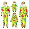 Christmas Print Family Matching Hooded Long Sleeved Zippered Jumpsuit Set