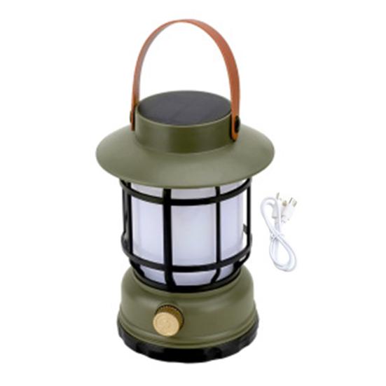 Outdoor Solar Camping Lantern IPX4 Waterproof USB Rechargeable LED Light Super Bright Lightweight Hiking Tent Hanging Emergency Lamp