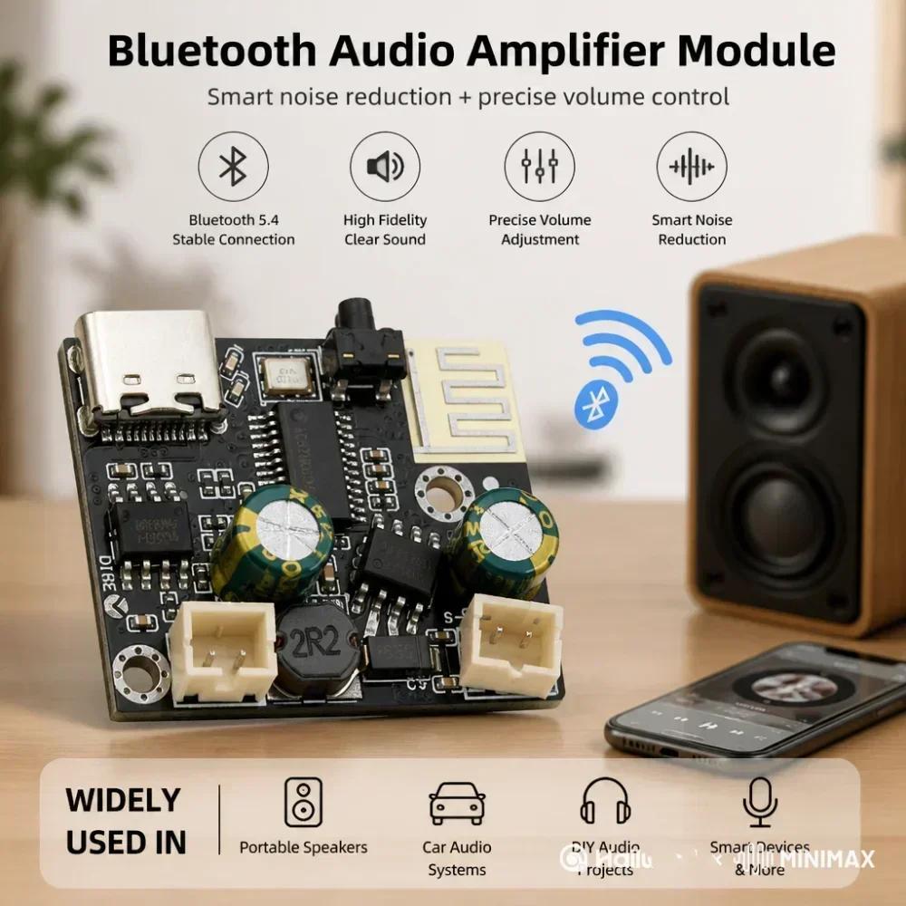 BPM11 Plus Моно Bluetooth Усилитель Мощности Плата 6 Вт Мощность Bluetooth 1.1 Усилитель Модуль с Типом C для Звуковой Карты ПК