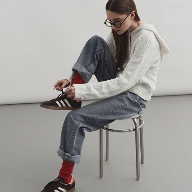 МОНГОЛ [5 цветов] Носки из шерстяной смеси, машинная вязка «гольфы» MDAC034